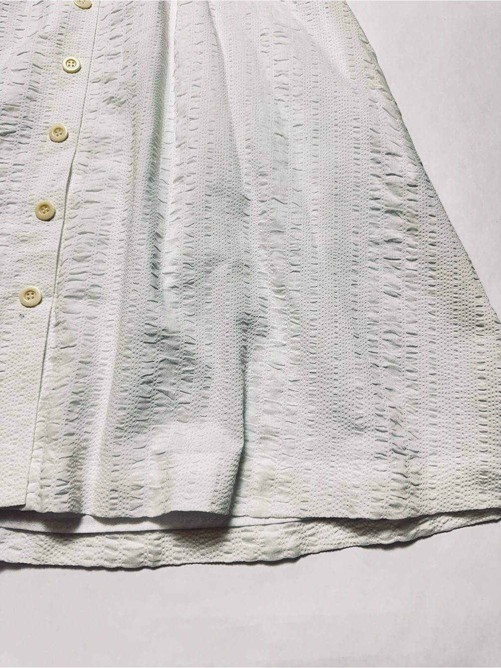 J. Crew White Textured Cotton Button Front Sundress Cottagecore Size 4 - Picture 6 of 11